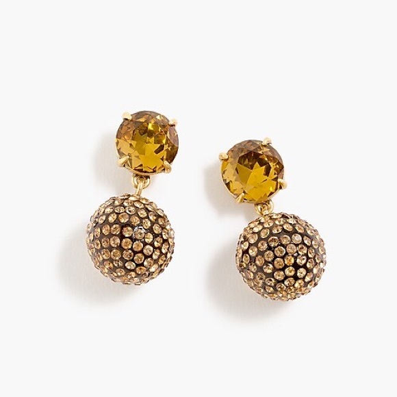 🎄 J. Crew Pavé Resin Clip-On Earrings Gold